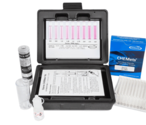 product picture of the Chemets Ozone Visual Test Kit on a white table