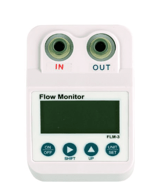 HM Digital FLM-3 water flow meter product photograph on white background